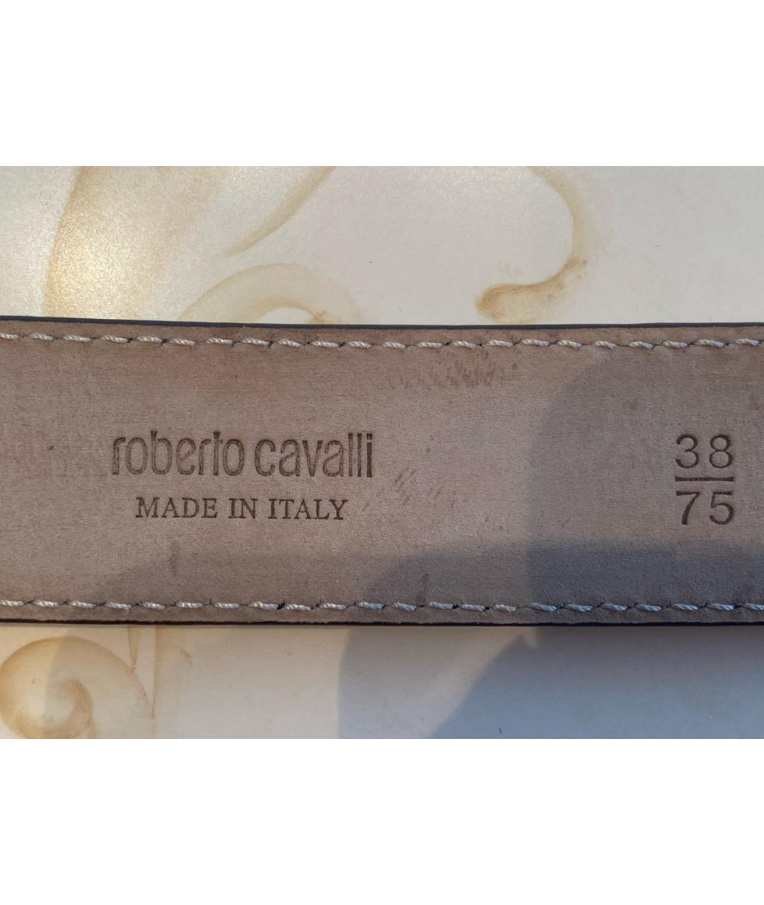 ROBERTO CAVALLI Коричневый кожаный ремень, фото 3