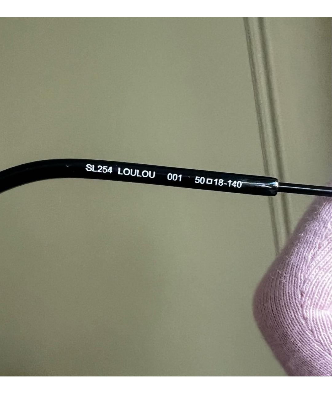 SAINT LAURENT Черные металлические солнцезащитные очки, фото 6