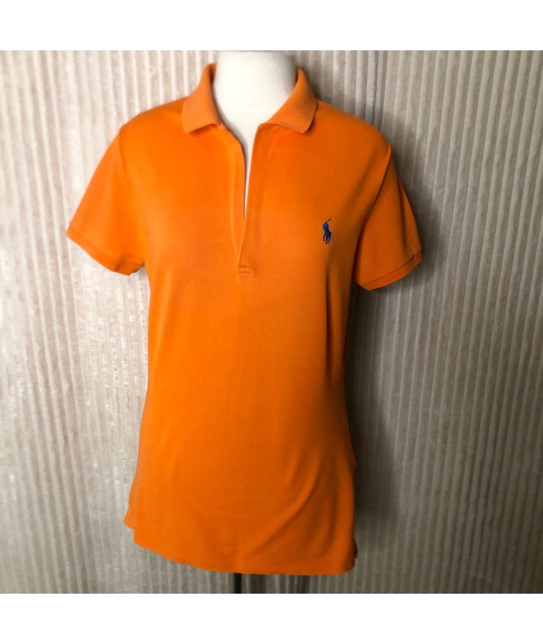 POLO RALPH LAUREN Оранжевая хлопковая футболка, фото 8