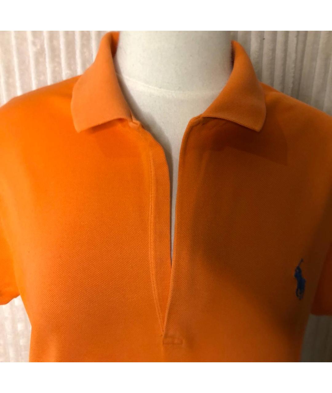 POLO RALPH LAUREN Оранжевая хлопковая футболка, фото 5