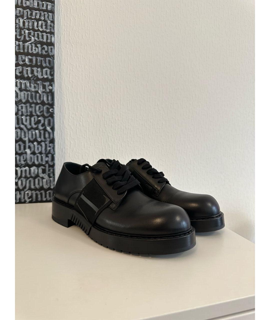 VALENTINO Черные кожаные низкие ботинки, фото 2