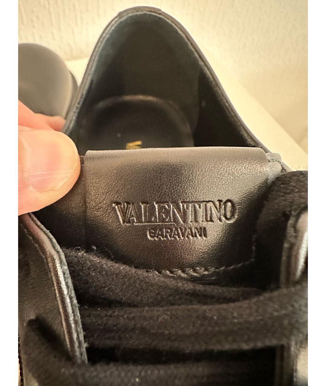 VALENTINO Черные кожаные низкие ботинки, фото 8