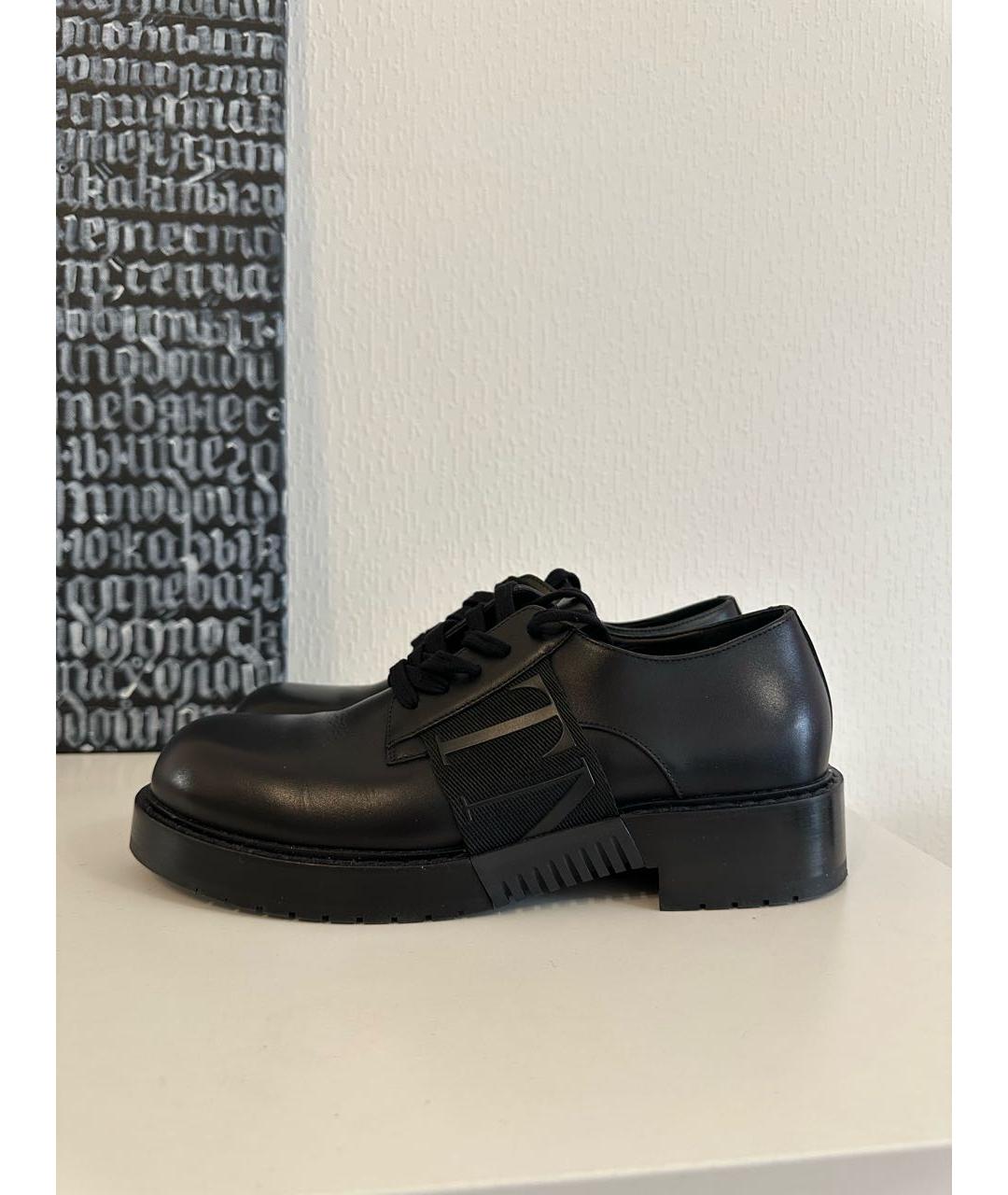 VALENTINO Черные кожаные низкие ботинки, фото 9