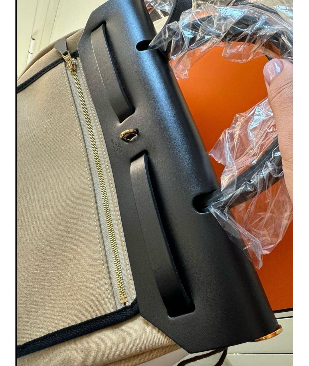 HERMES PRE-OWNED Бежевая сумка с короткими ручками, фото 5