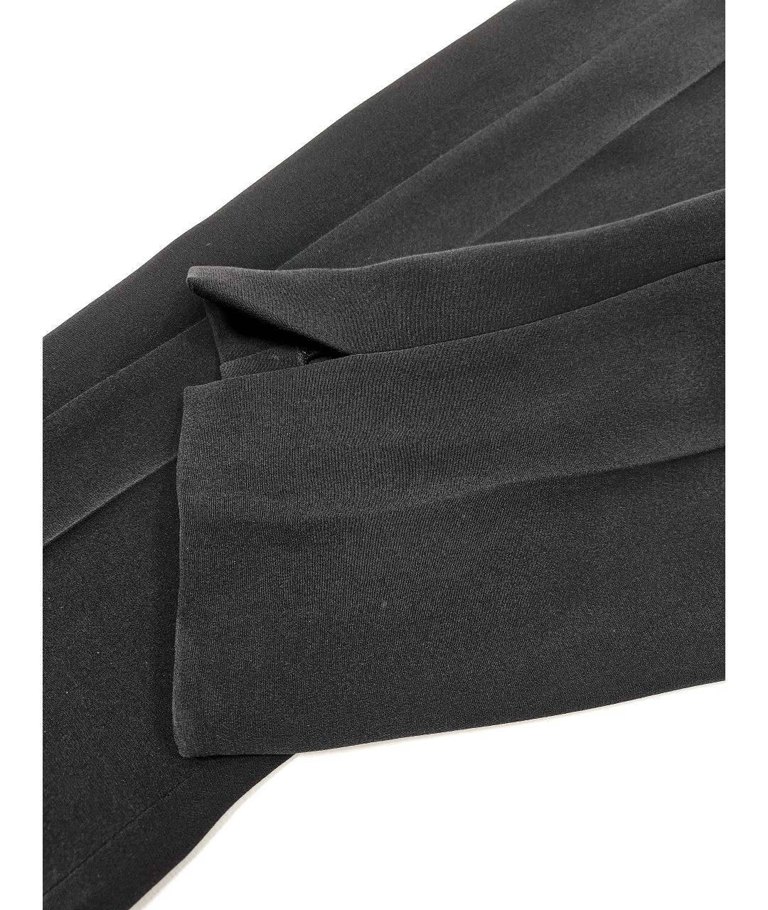 VERSACE Черные шелковые прямые брюки, фото 3