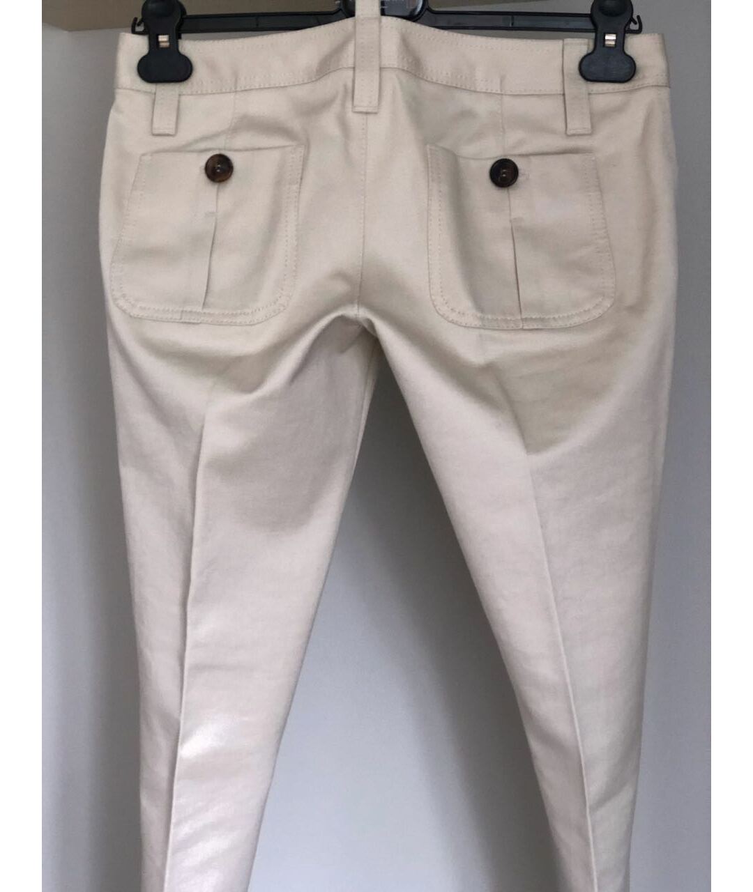 DSQUARED2 Бежевые хлопковые прямые брюки, фото 2