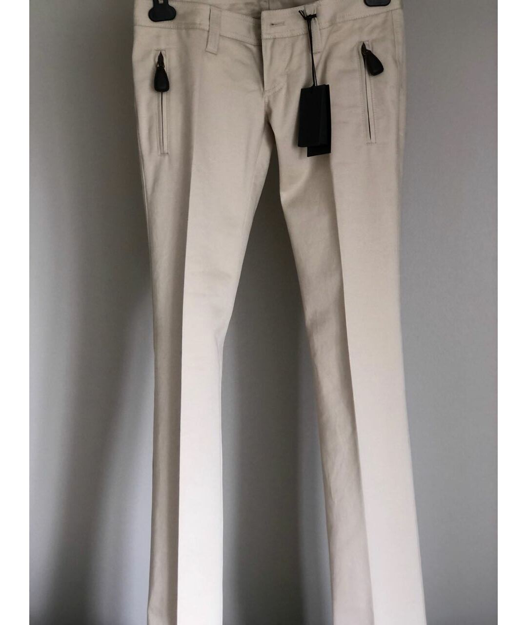 DSQUARED2 Бежевые хлопковые прямые брюки, фото 9