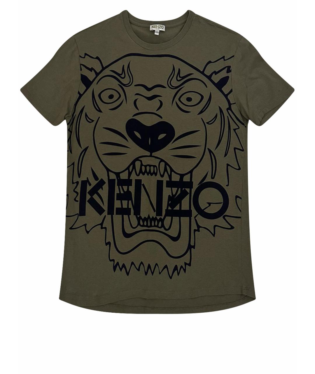 KENZO KIDS Хаки хлопковая детская футболка, фото 1