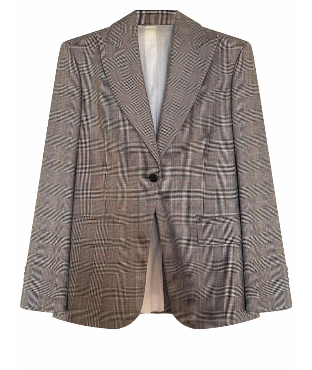 CALVIN KLEIN Коричневый шерстяной жакет/пиджак, фото 1