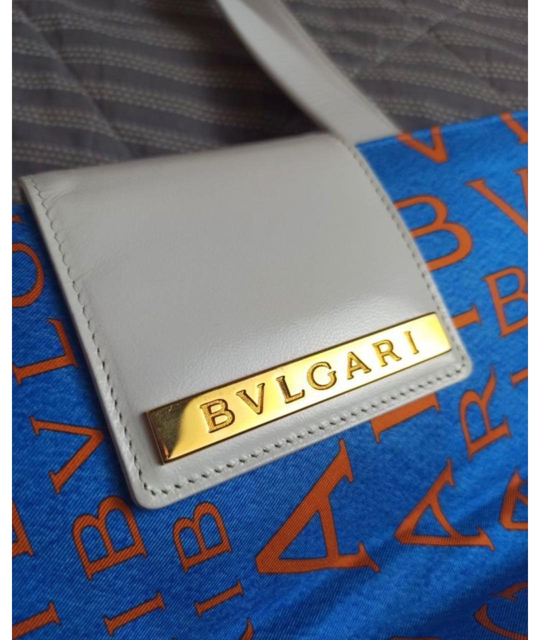 BVLGARI Голубая кожаная сумка с короткими ручками, фото 5