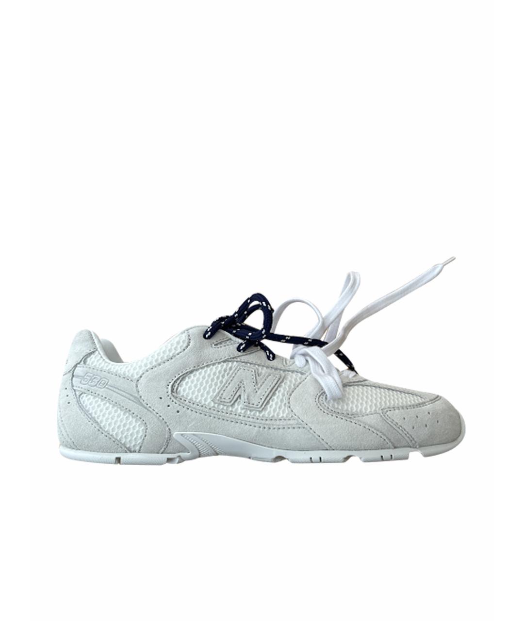 MIU MIU Белые замшевые кроссовки, фото 1