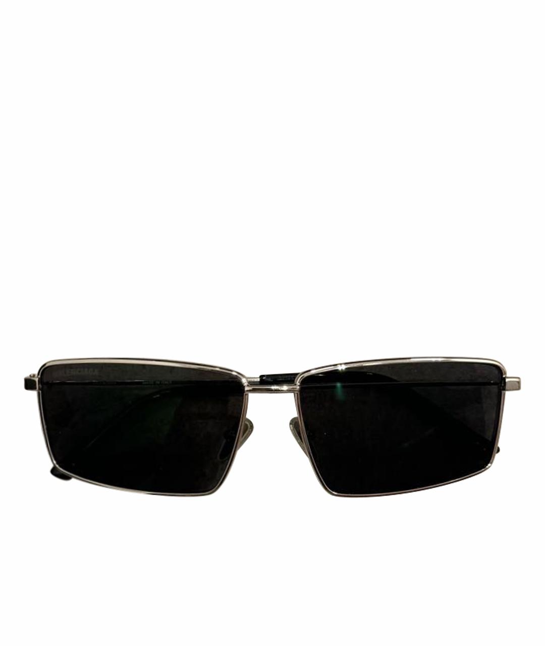 BALENCIAGA Антрацитовые металлические солнцезащитные очки, фото 1