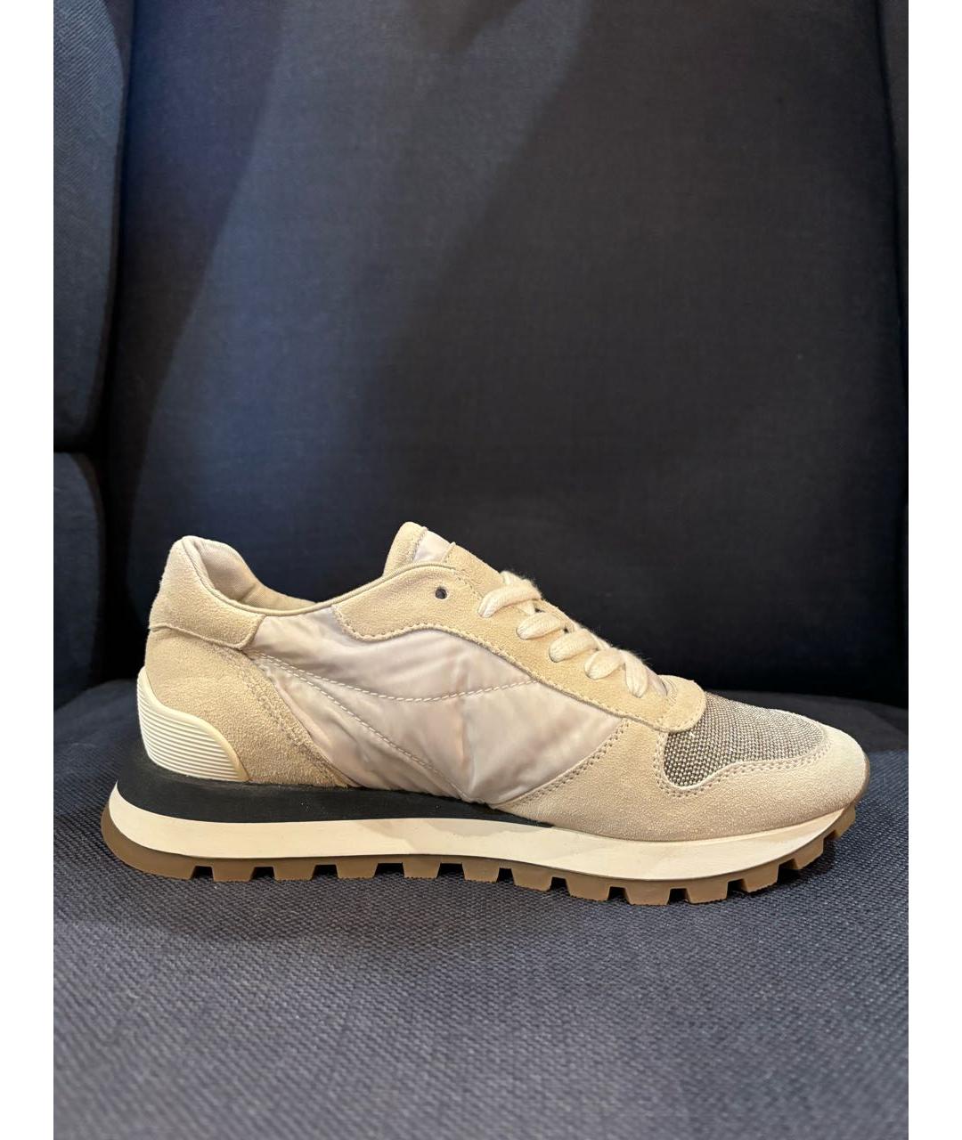 BRUNELLO CUCINELLI Белые замшевые кроссовки, фото 9
