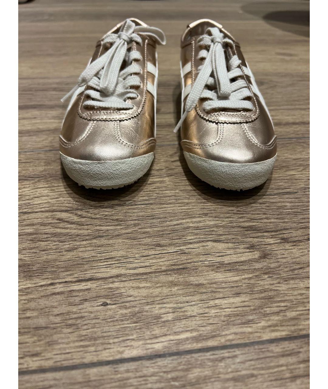 ONITSUKA TIGER Золотые кожаные кроссовки, фото 2