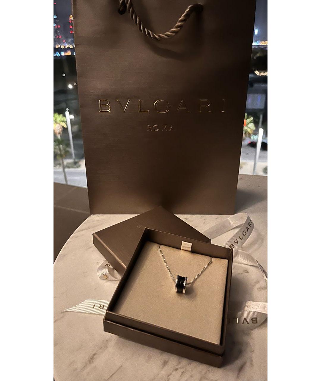 BVLGARI Черная серебряная подвеска, фото 3