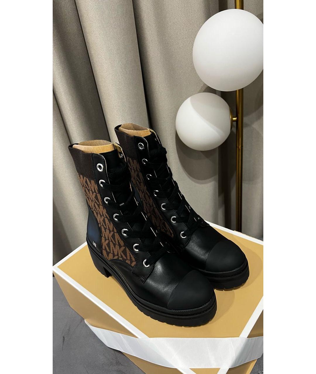 MICHAEL KORS Черные кожаные ботинки, фото 5