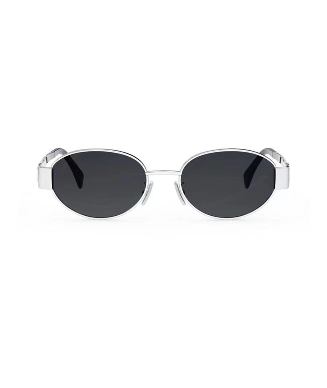 CELINE Серебряные металлические солнцезащитные очки, фото 2