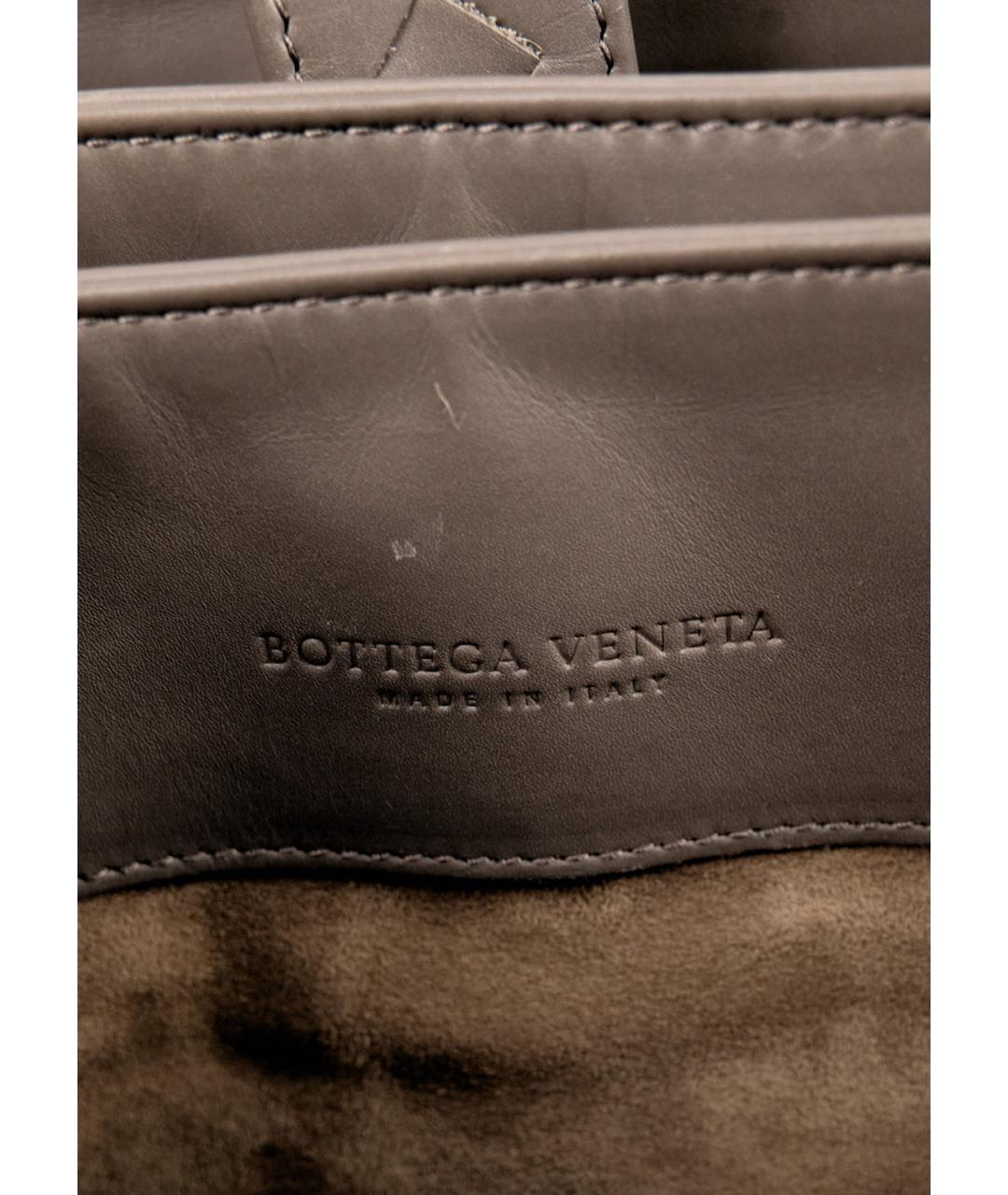 BOTTEGA VENETA Серая кожаная сумка с короткими ручками, фото 5