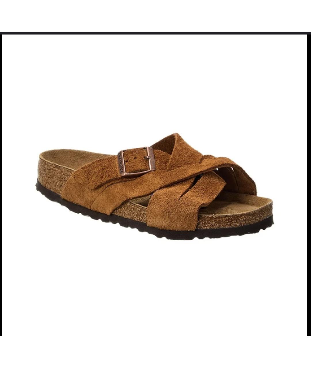 BIRKENSTOCK Коричневые замшевые сандалии, фото 8