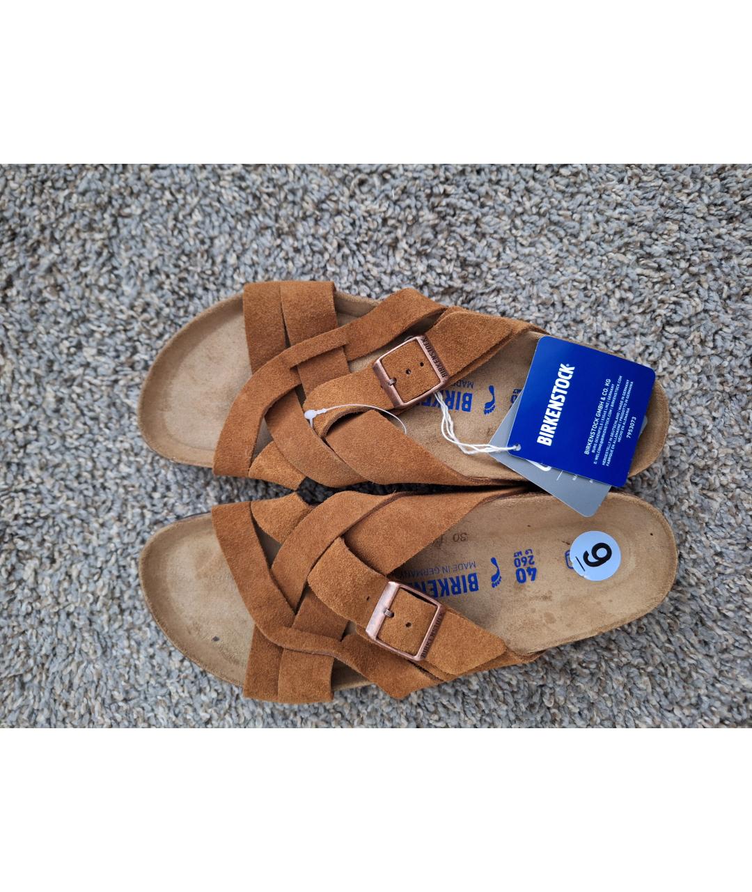 BIRKENSTOCK Коричневые замшевые сандалии, фото 2