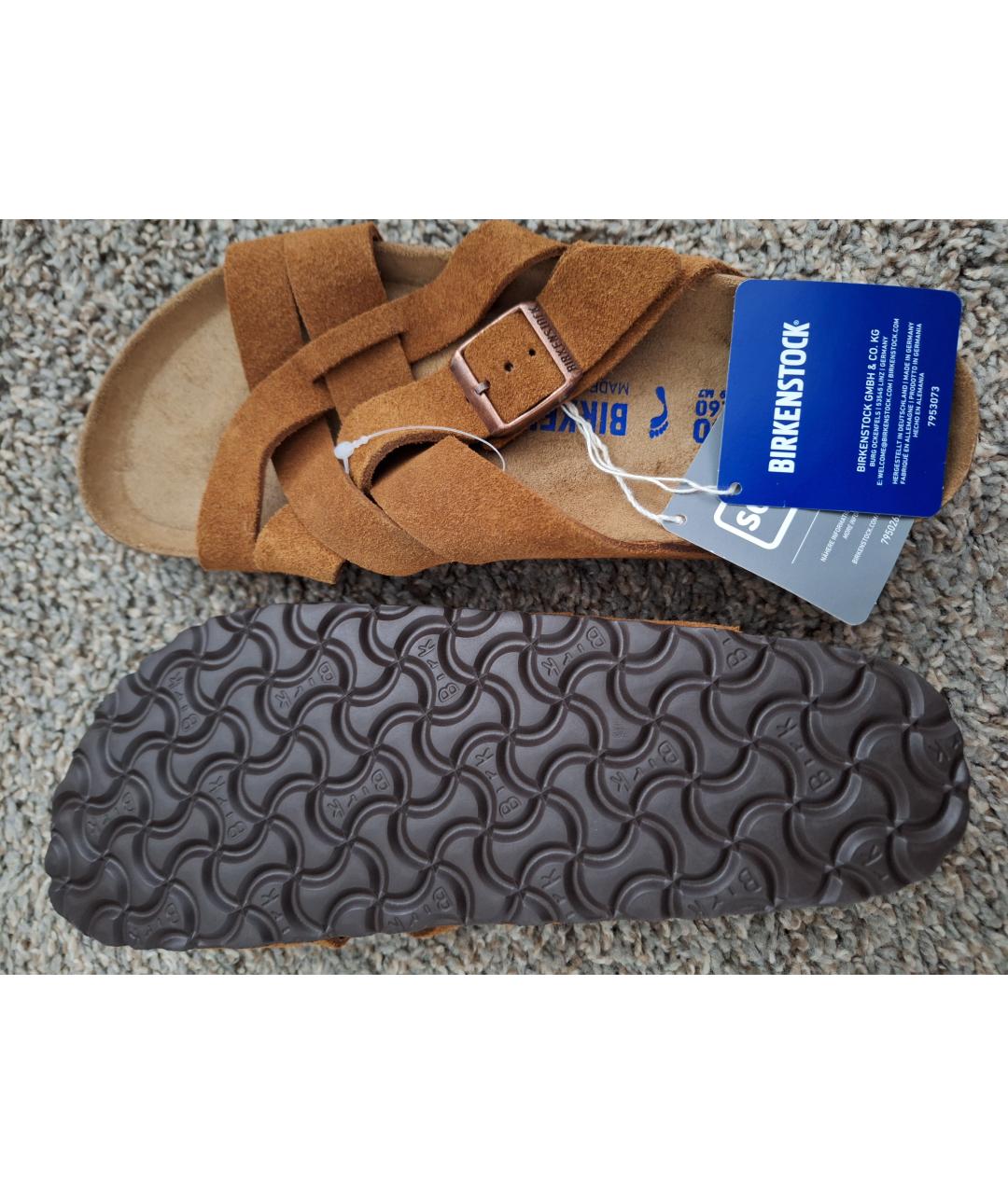 BIRKENSTOCK Коричневые замшевые сандалии, фото 5