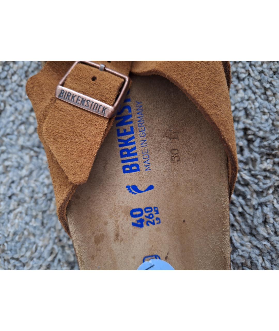 BIRKENSTOCK Коричневые замшевые сандалии, фото 6