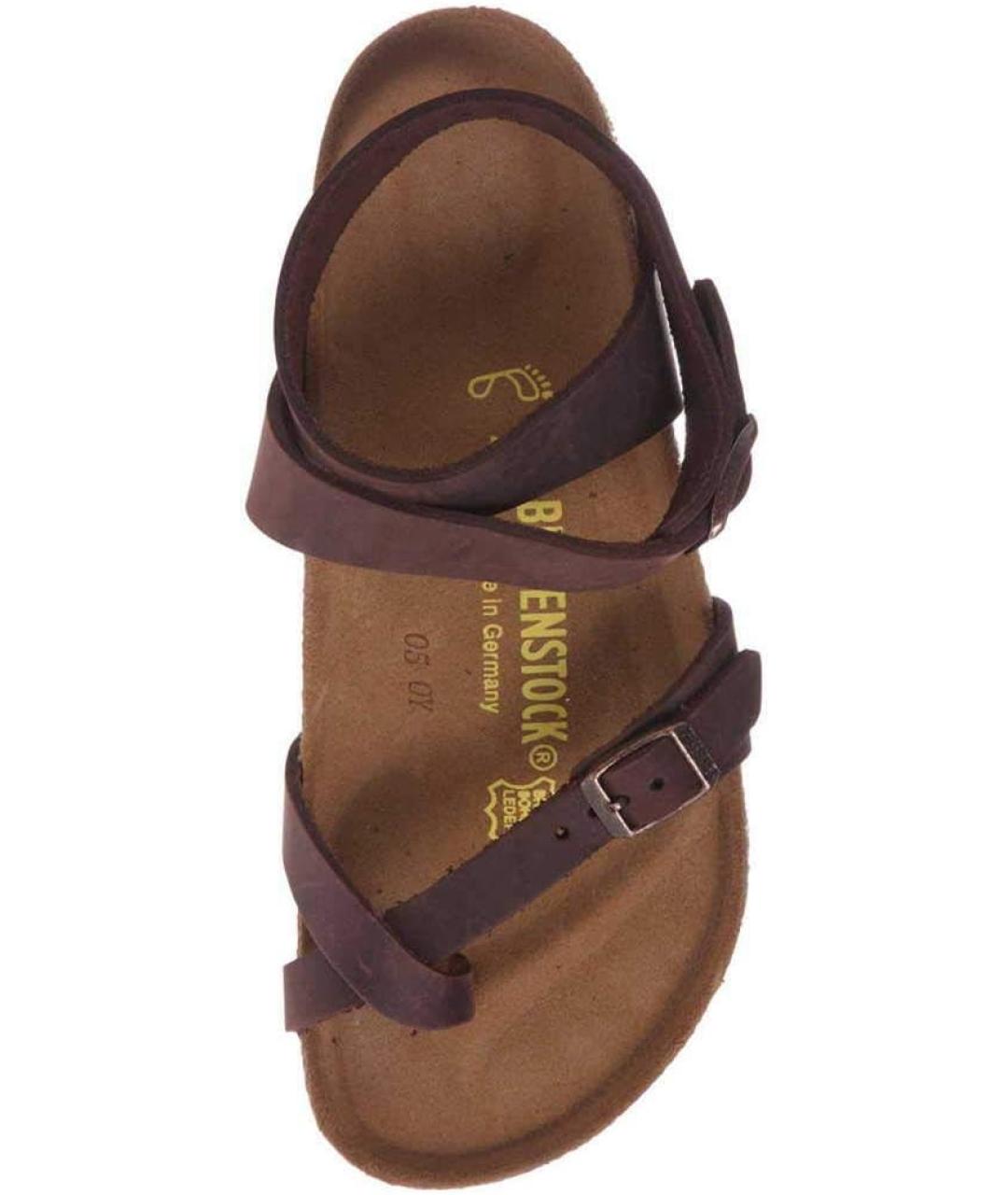 BIRKENSTOCK Коричневые кожаные сандалии, фото 3