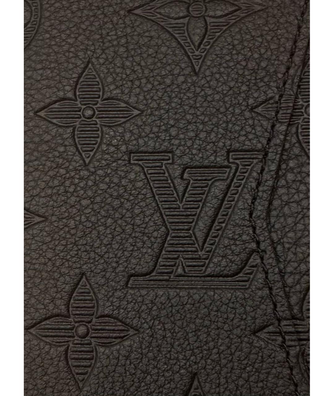 LOUIS VUITTON Черный кожаный кардхолдер, фото 4