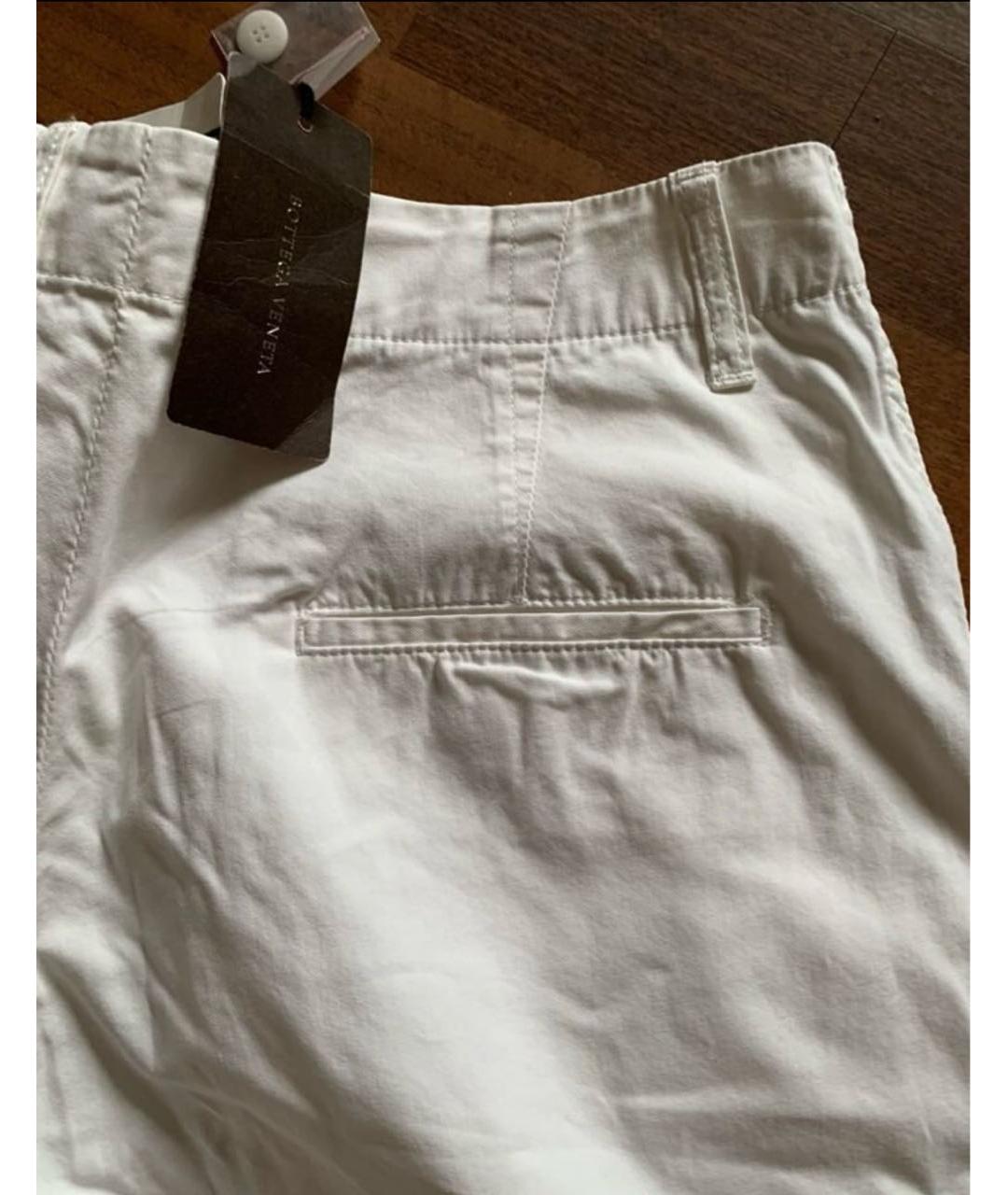 BOTTEGA VENETA Белые хлопковые прямые брюки, фото 8