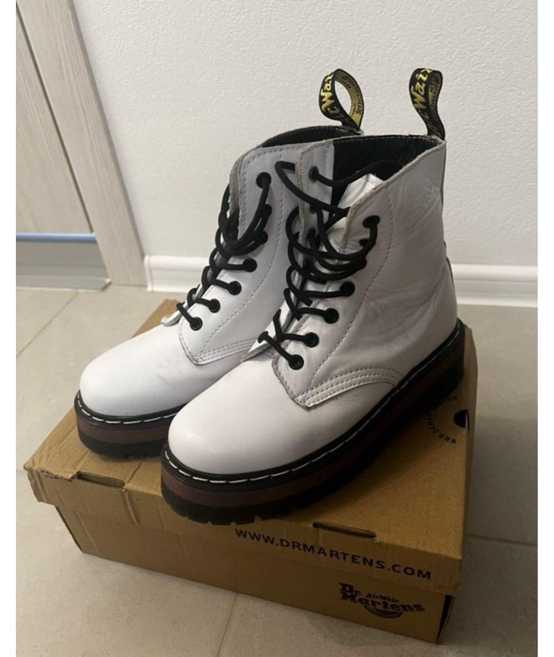 DR. MARTENS Белые кожаные ботинки, фото 2