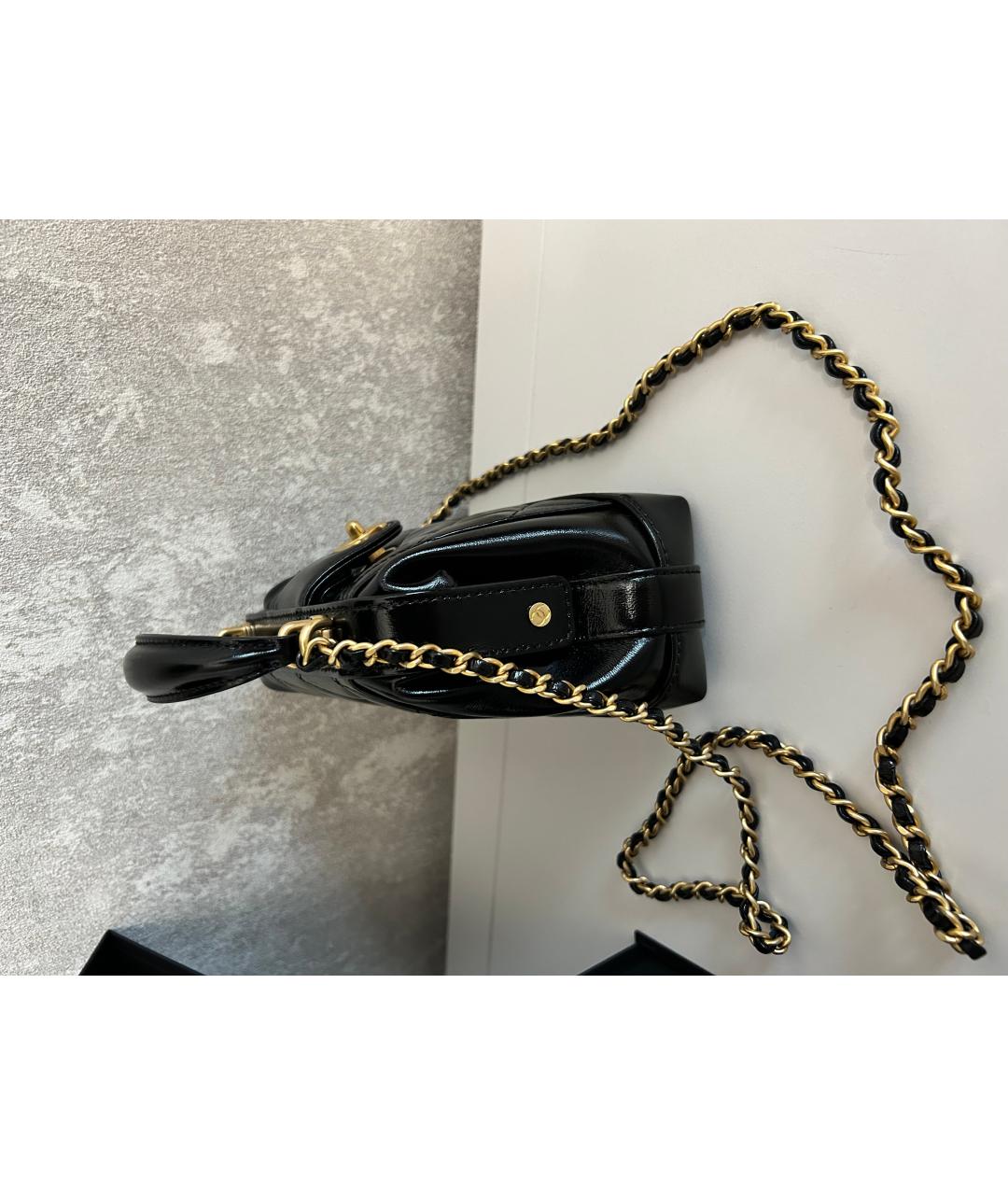 CHANEL PRE-OWNED Черная кожаная сумка через плечо, фото 2