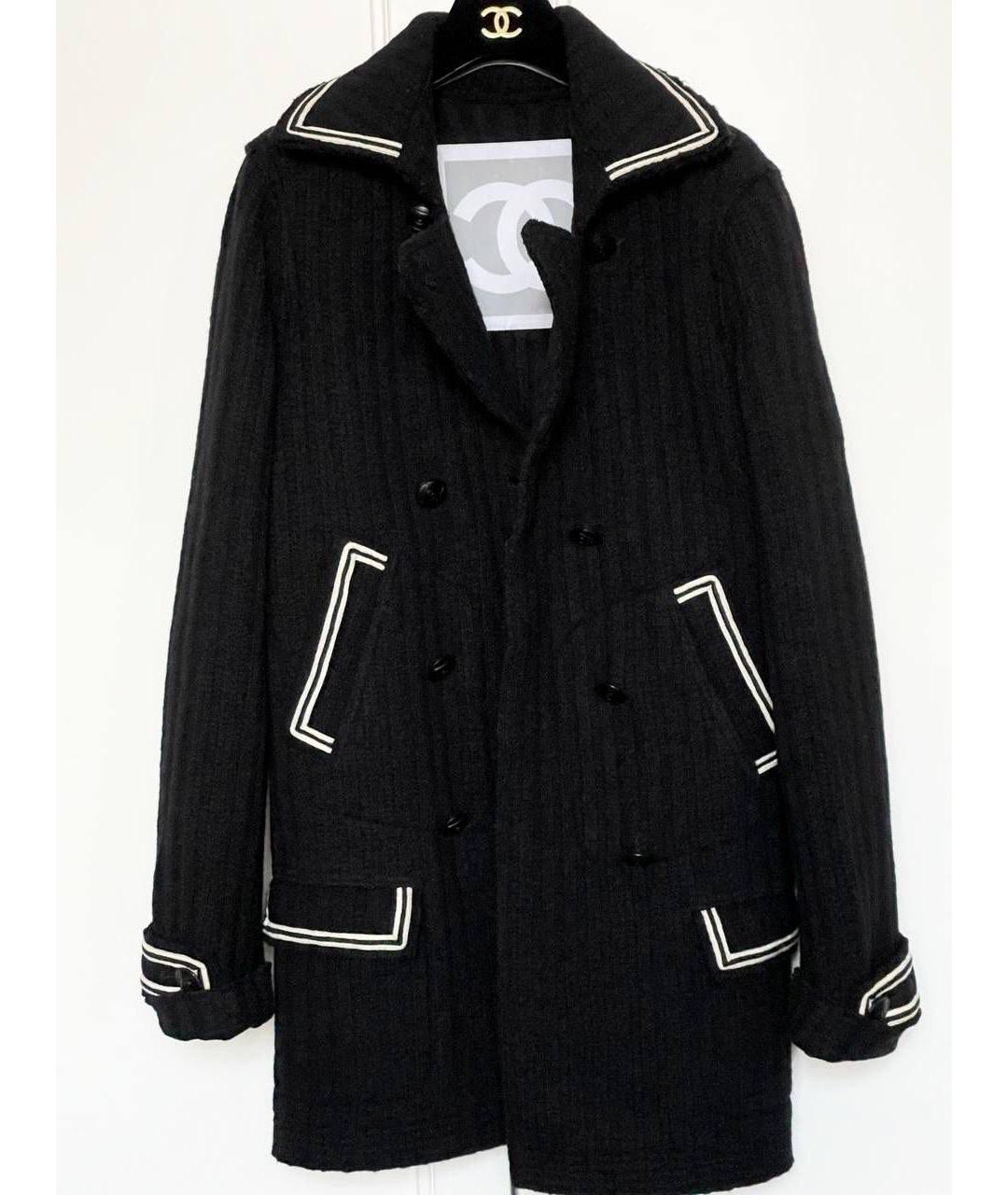 CHANEL Черное шерстяное пальто, фото 6