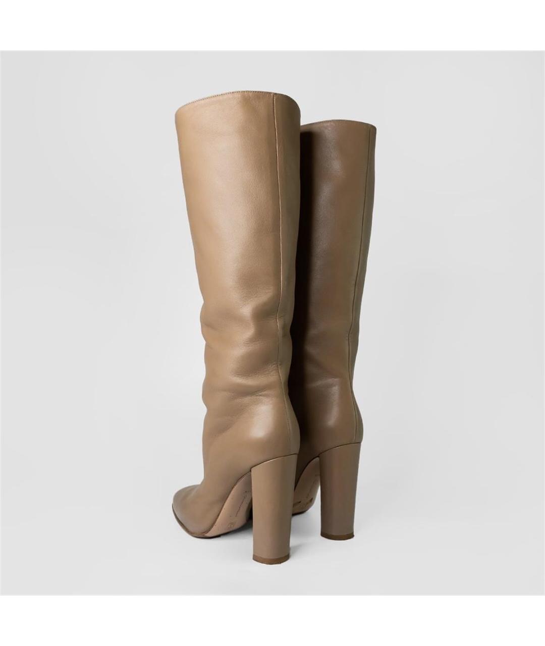 GIANVITO ROSSI Бежевые кожаные сапоги, фото 4