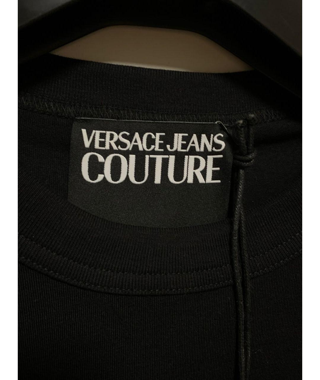 VERSACE JEANS COUTURE Черная хлопковая футболка, фото 3