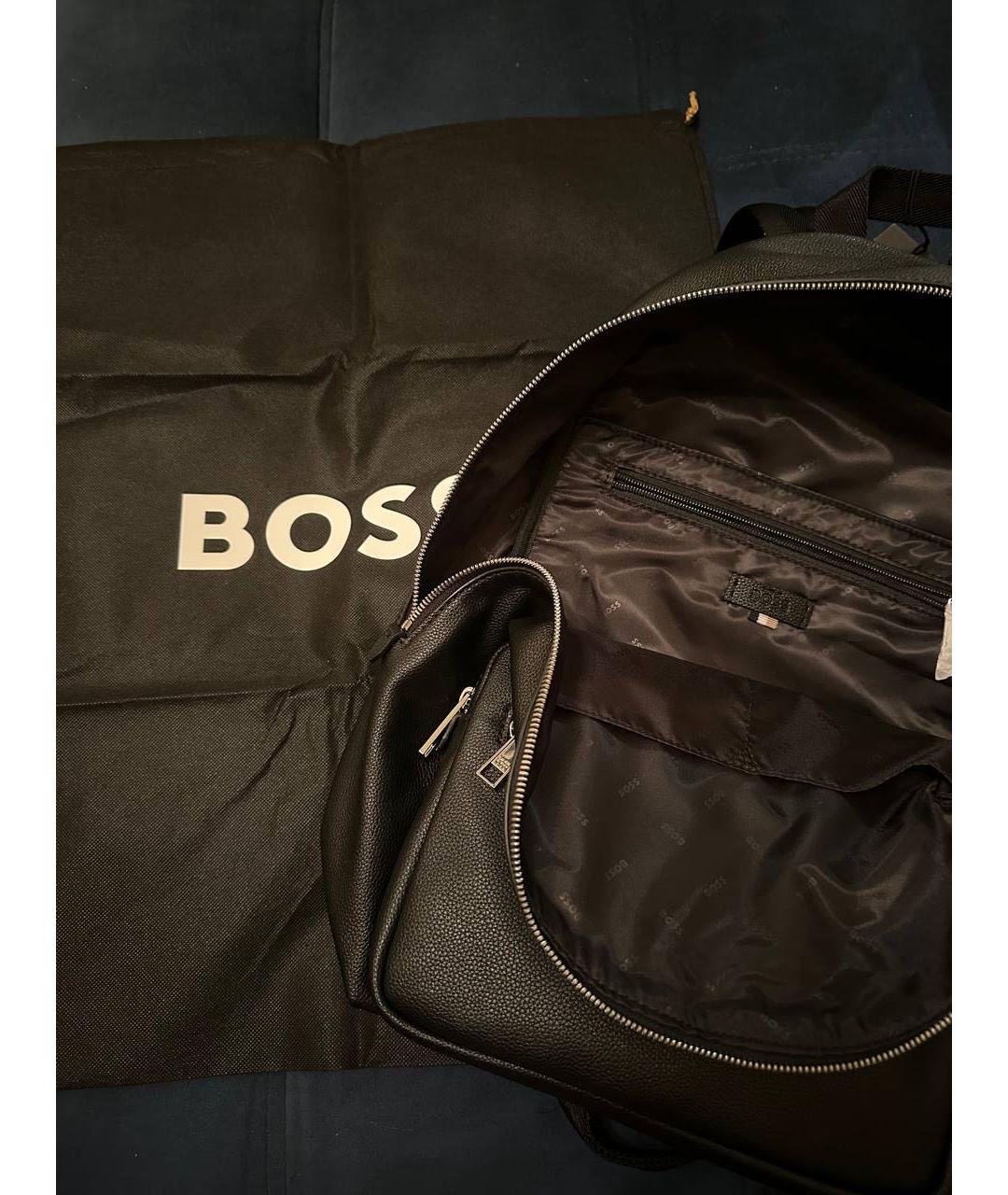 HUGO BOSS Черный рюкзак из искусственной кожи, фото 5