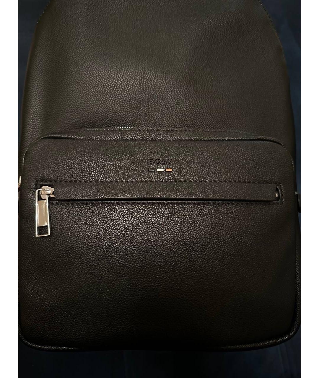 HUGO BOSS Черный рюкзак из искусственной кожи, фото 3
