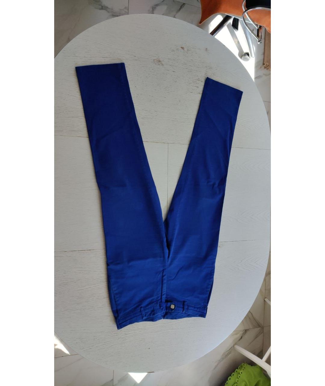 BILLIONAIRE Синие хлопко-эластановые повседневные брюки, фото 4
