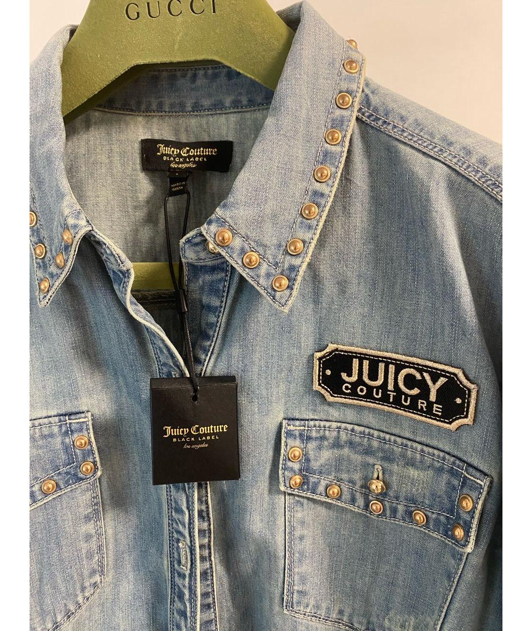 JUICY COUTURE Голубая хлопковая рубашка, фото 3