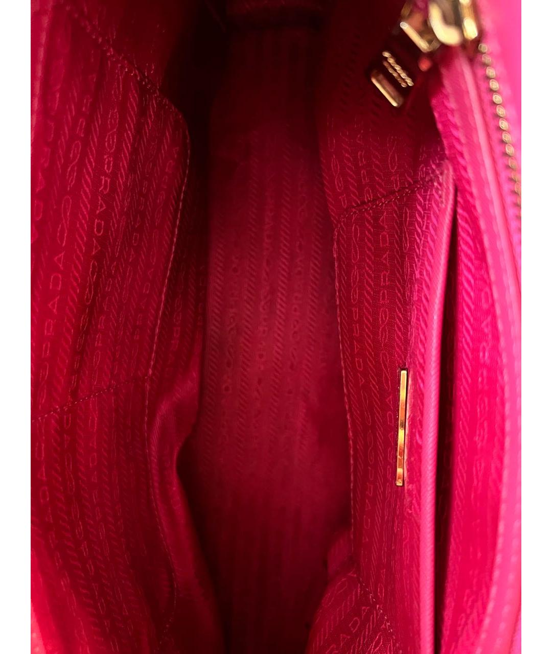 PRADA Розовая кожаная сумка с короткими ручками, фото 6