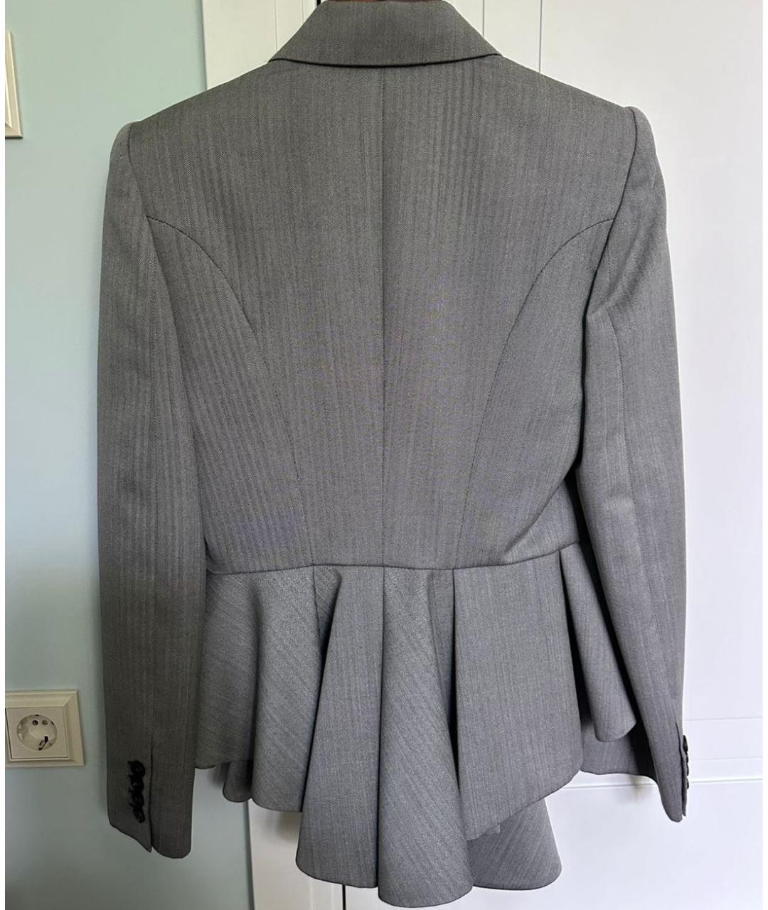 ALEXANDER MCQUEEN Серый шерстяной жакет/пиджак, фото 5