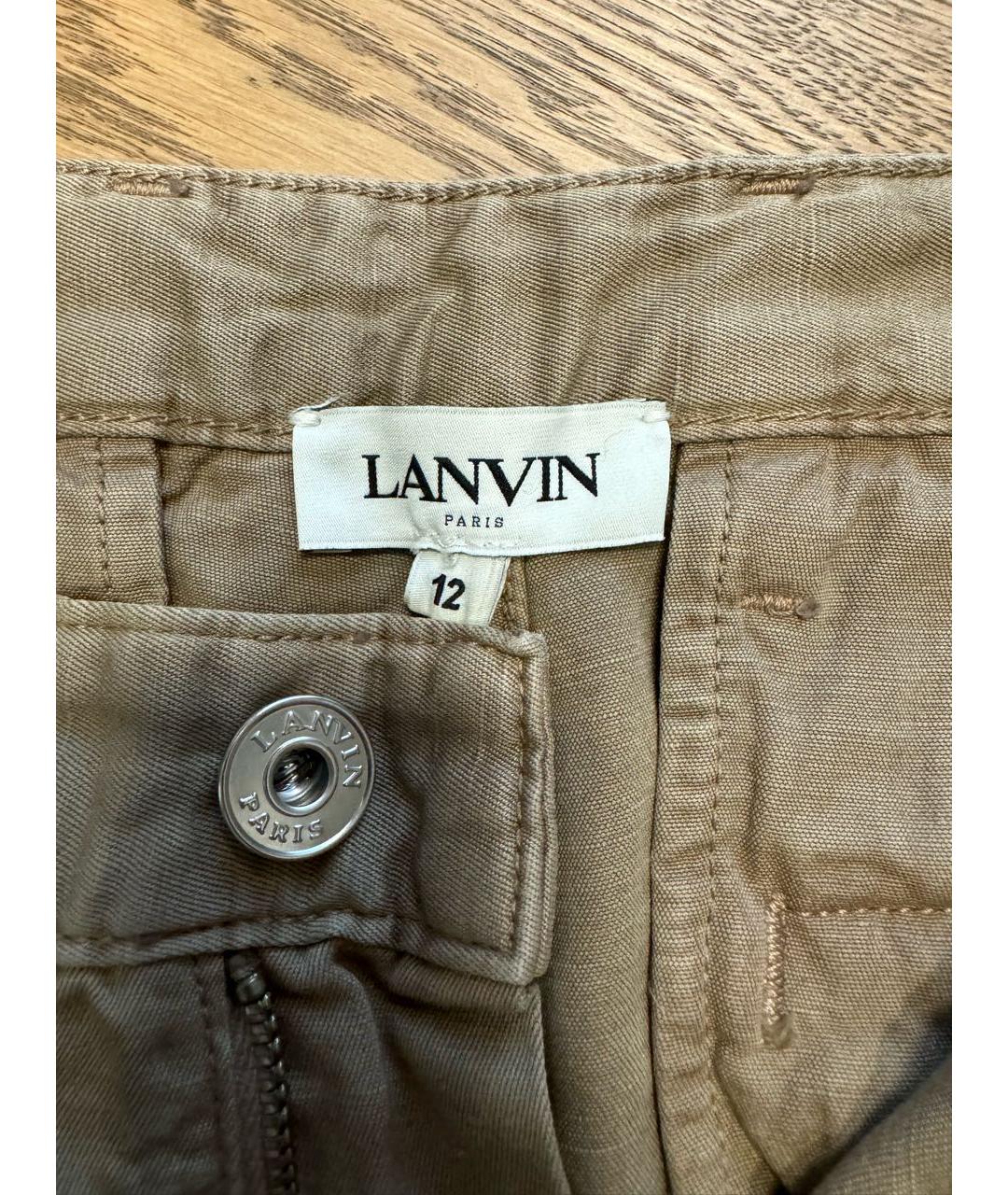 LANVIN Горчичные хлопковые брюки и шорты, фото 3