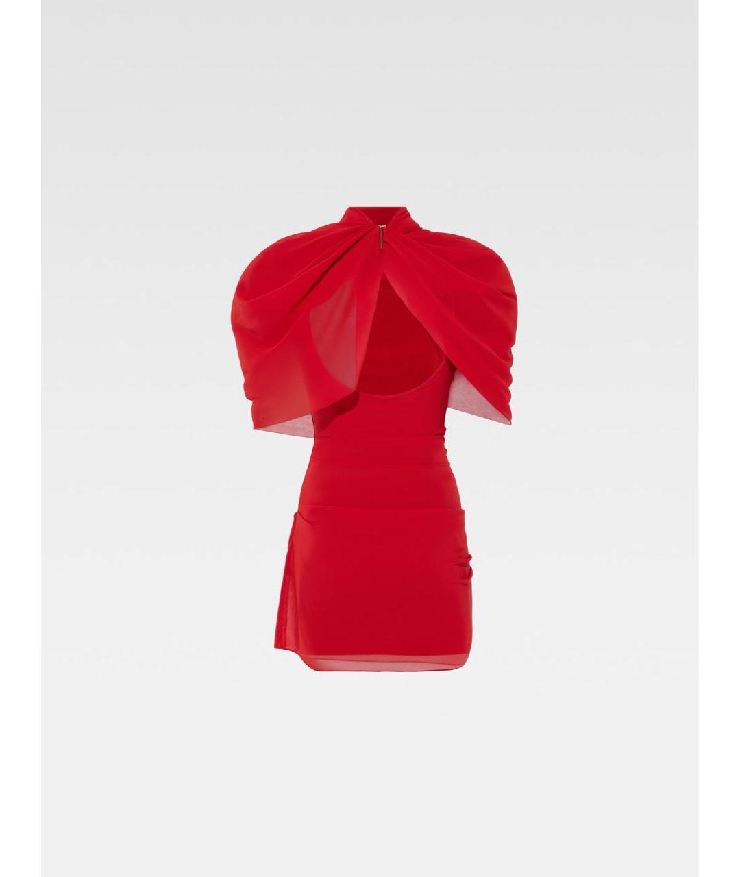 JACQUEMUS Красное полиэстеровое коктейльное платье, фото 2