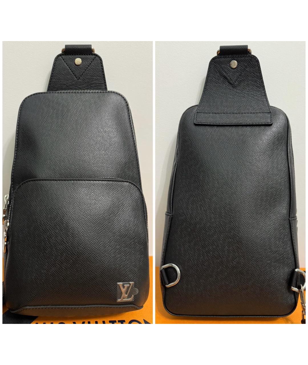 LOUIS VUITTON PRE-OWNED Черная кожаная сумка на плечо, фото 4