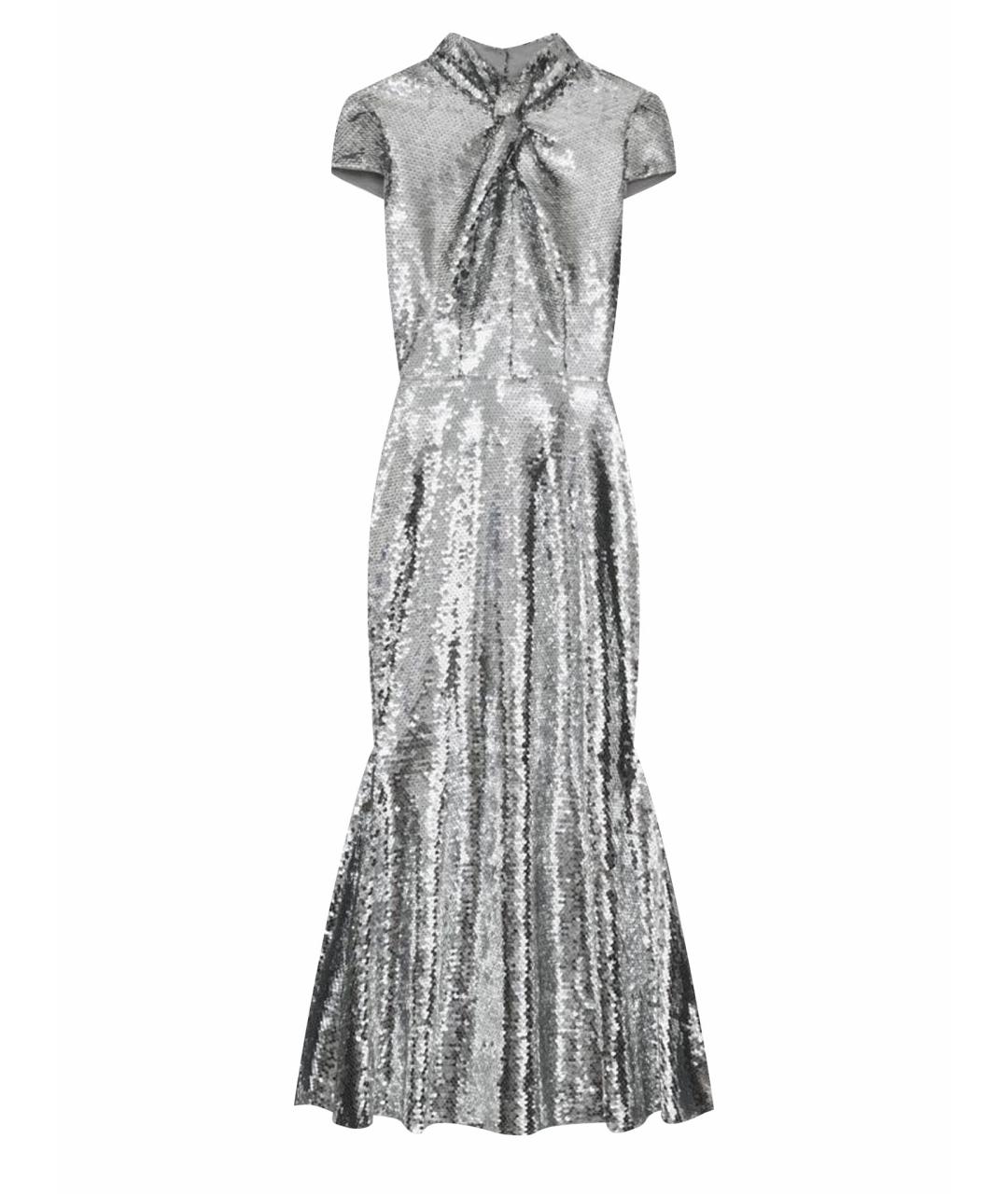 SELF-PORTRAIT Серебряное полиэстеровое вечернее платье, фото 1