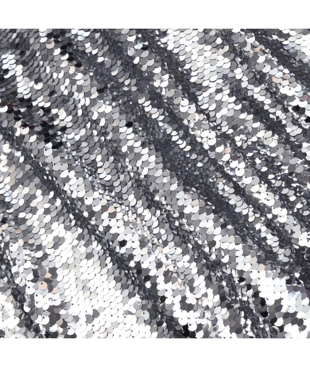 SELF-PORTRAIT Серебряное полиэстеровое вечернее платье, фото 4