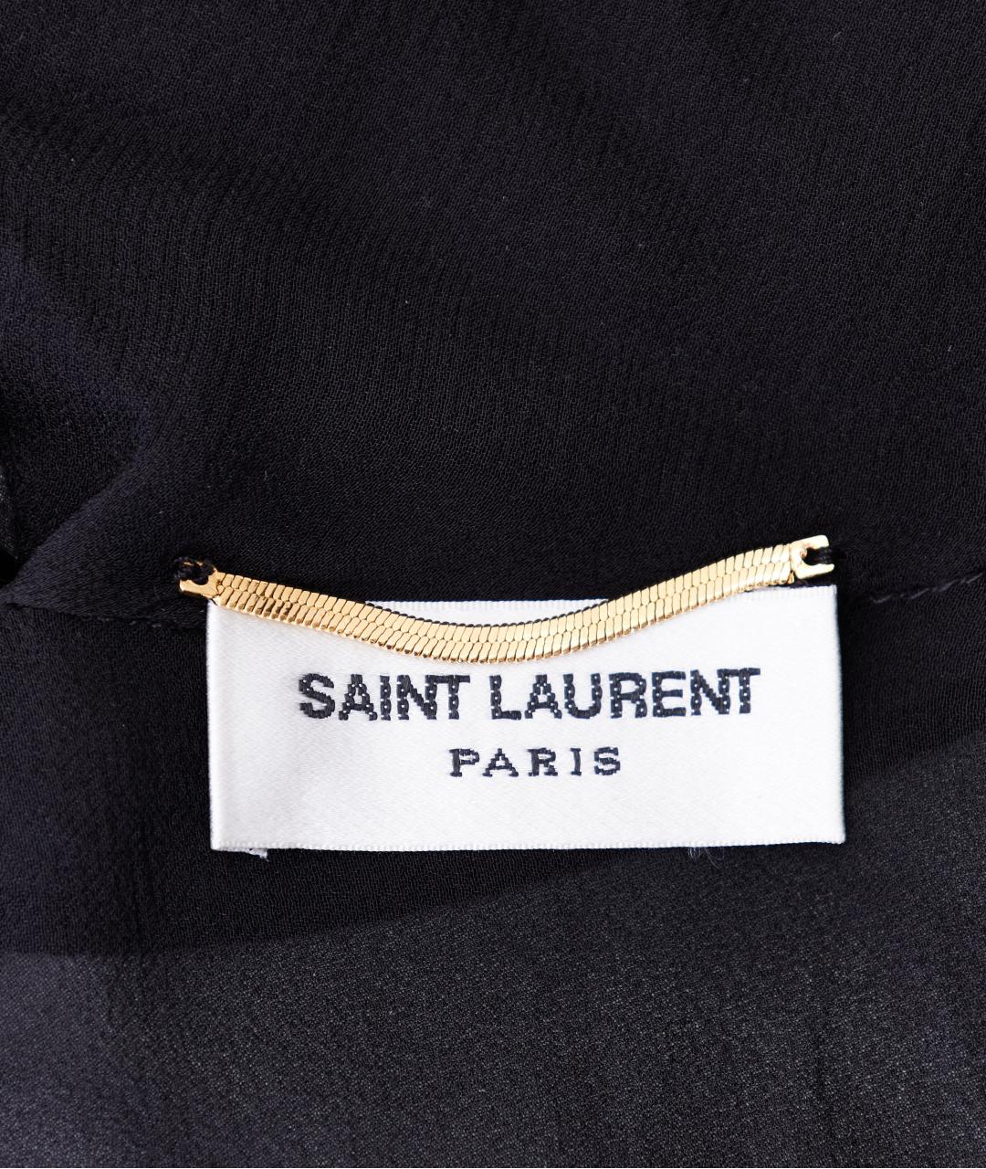 SAINT LAURENT Черная шелковая блузы, фото 4