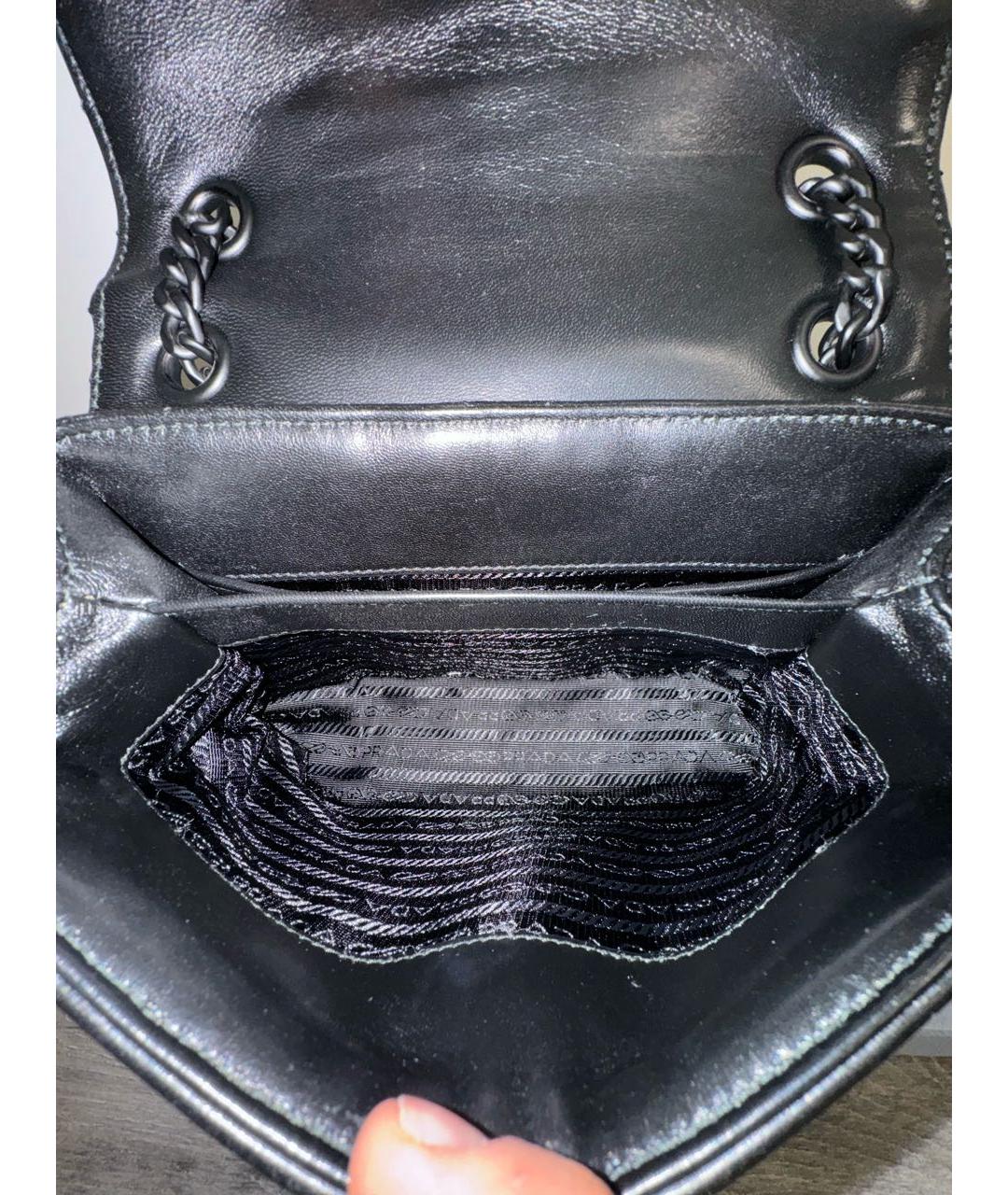 PRADA Черная кожаная сумка через плечо, фото 4