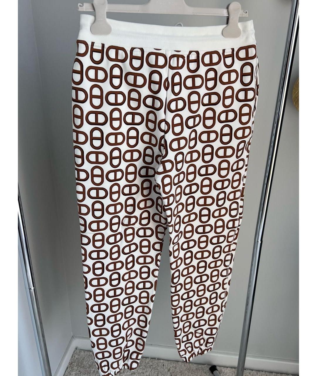 HERMES PRE-OWNED Белые хлопковые брюки широкие, фото 3