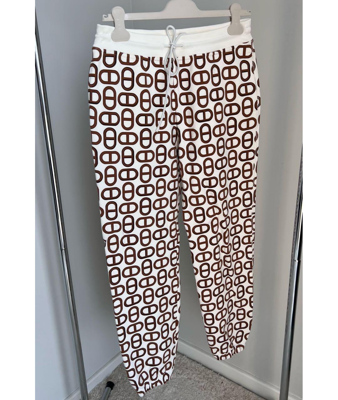 HERMES PRE-OWNED Белые хлопковые брюки широкие, фото 2