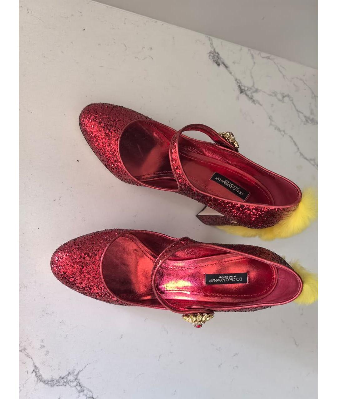 DOLCE&GABBANA Красные кожаные туфли, фото 6
